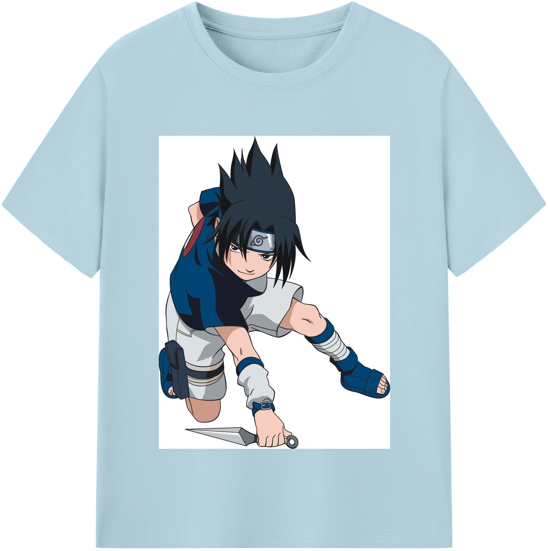 （画像用） NARUTO -ナルト- うちは サスケ Uchiha Sasuke 綿100％半袖Tシャツ（フロントプリント）